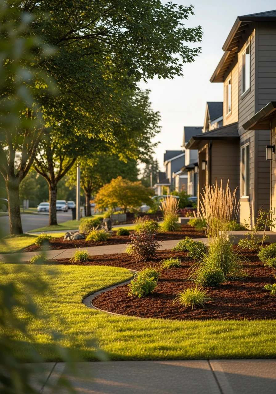 Beaverton home exterior showing contemporary design and quality landscaping.